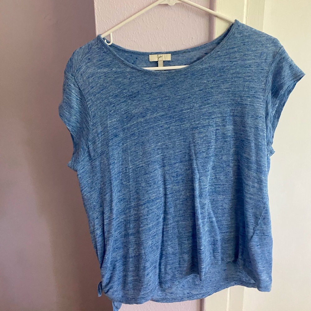 simple blue side tie shirt